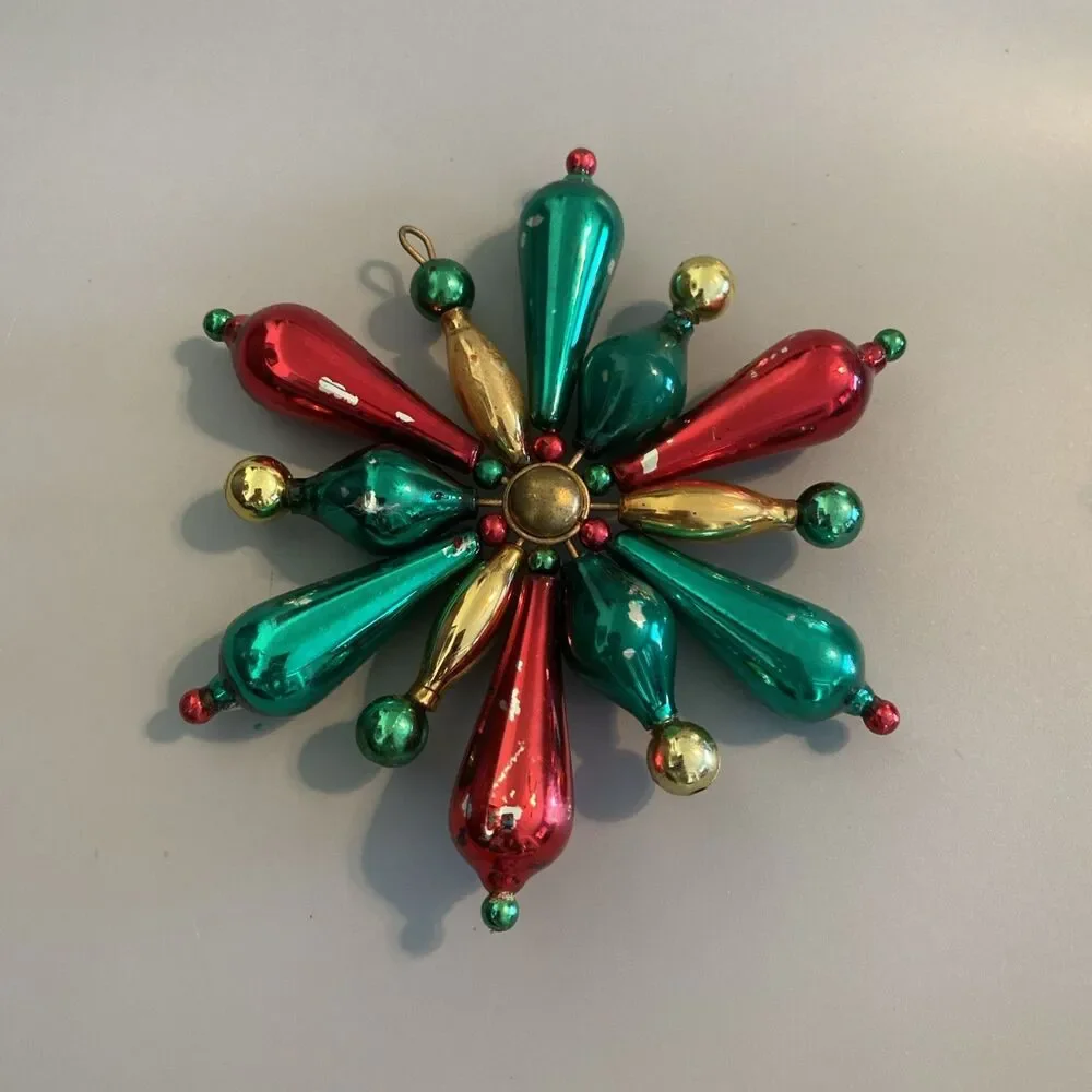 Vintage Christmas Ornament Starburst Snowflake 5.5